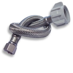 24 24 Everflow Supplies 27424-NL Lead Free Stainless Steel Braided Tank Supply Line with 3/8 Compression Fitting and 7/8 BC Plastic Nut